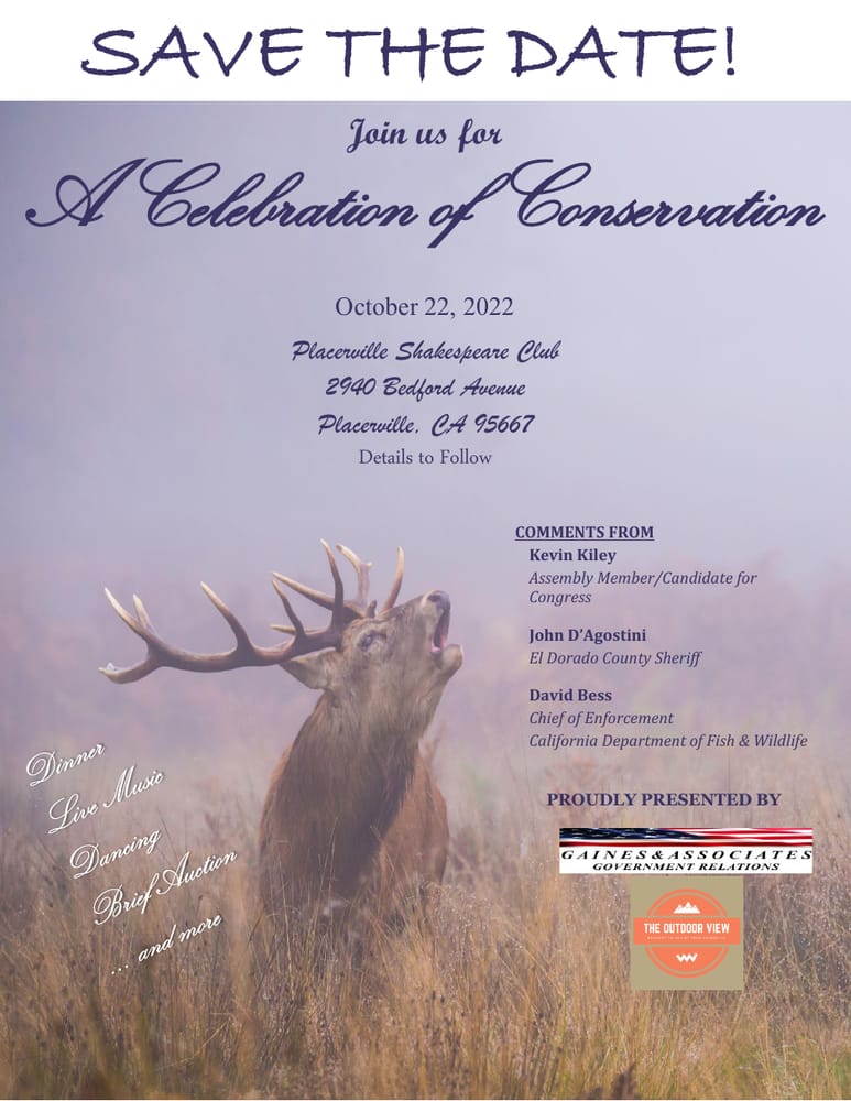 Save the Date flyer for the Celebration of Conservation, October 22, 2022