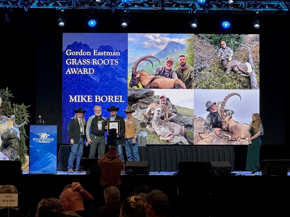 Mike Borel receiving the Gordon Eastman Grass Roots Award