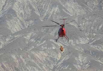 The capture helicopter over the Panamint Mountains