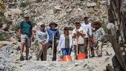 The volunteer crew at the Little Fargo check dam